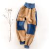 Sofortkauf: Walkhose mit Taschen in Camel mit Po- und Knie Verstärkung in Rauchblau, Gr. 122/128