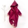Sofortkauf: Walkoverall mit Reißverschluss in Beere mit Wolljersey-Futter Beere, Gr. 74/80