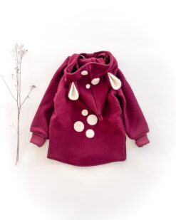 Sofortkauf: Walkjacke mit Reißverschluss und Reh in Beere und Wolljersey-Futter Beere, Gr. 104/110