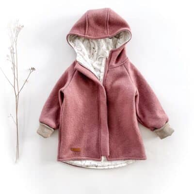 Sofortkauf: Walkjacke mit Reißverschluss in Altrosa/Zarte Gräser, Gr. 80/86