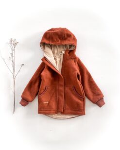 Sofortkauf: Walkjacke mit Reißverschluss in Rost/Sand Uni, Gr. 104/110