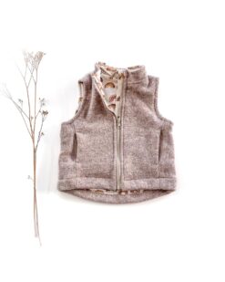 Sofortkauf: Walkweste mit Reißverschluss in Sand Meliert/Brownbow, Gr. 86/92