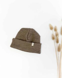 Sofortkauf: Merinowoll-Beanie für Kinder und Babys in Schlamm