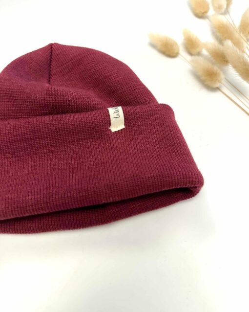 Sofortkauf: Merinowoll-Beanie für Kinder und Babys in Beere – Bild 4