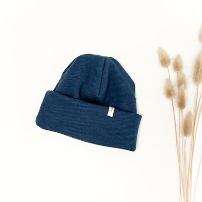 Sofortkauf: Merinowoll-Beanie für Kinder und Babys in Rauchblau