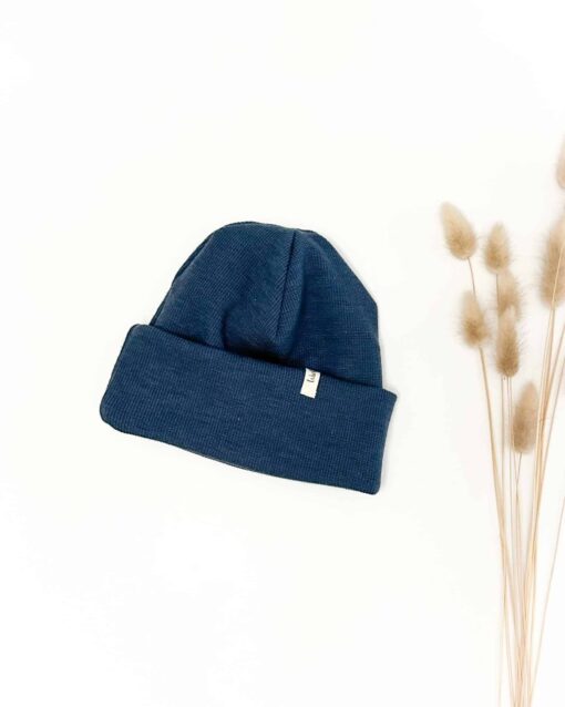 Sofortkauf: Merinowoll-Beanie für Kinder und Babys in Rauchblau