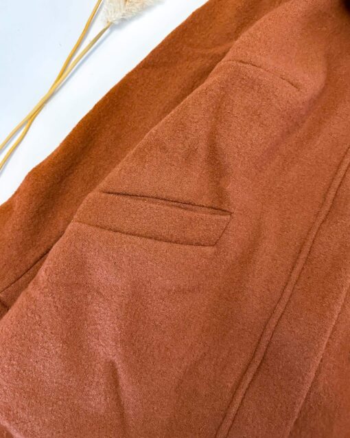 Sofortkauf: Damen Walkmantel mit Reißverschluss - Rost mit Baumwollfleece gefüttert, Gr. XL (46/48) – Bild 4