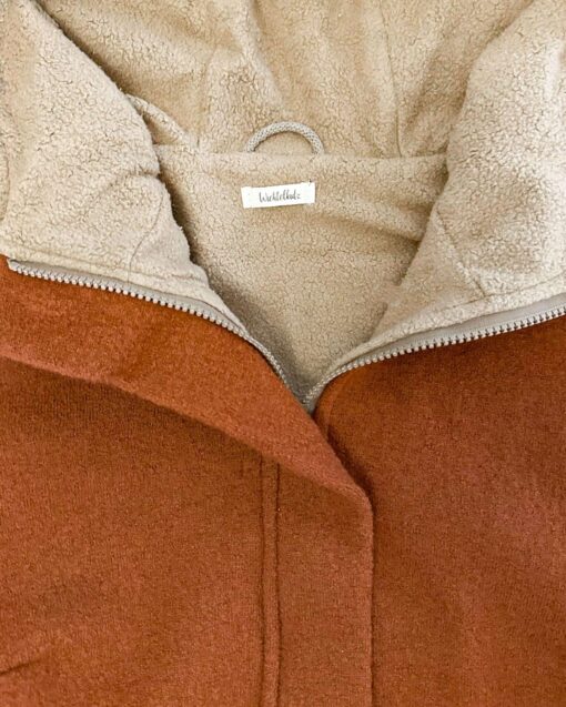 Sofortkauf: Damen Walkmantel mit Reißverschluss - Rost mit Baumwollfleece gefüttert, Gr. XL (46/48) – Bild 3