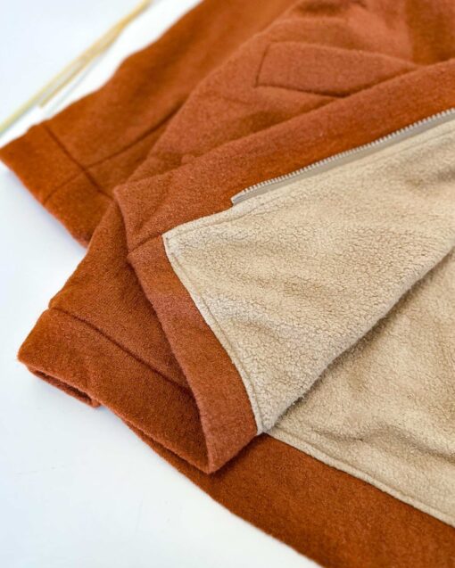 Damen Walkmantel Frauen Mantel gefütterte Wollwalk Damenjacke mit Reißverschluss