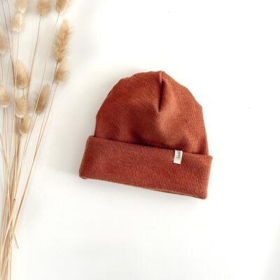 Sofortkauf: Merinowoll-Beanie für Kinder und Babys in Rost