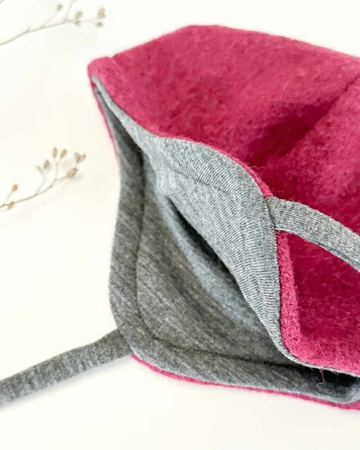 Sofortkauf: runde Walkmütze in Beere mit Wolljersey gefüttert Gr. 40-42 – Bild 3