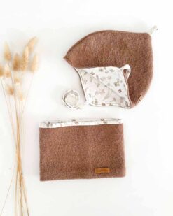 Sofortkauf: Set aus Walk-Zipfelmütze und Walkloop in Camel (Gr. 1-1,5 Jahre)