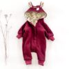 Sofortkauf: Merinowalk Overall mit Reh in Beere/Herbstwald, Gr. 56/62