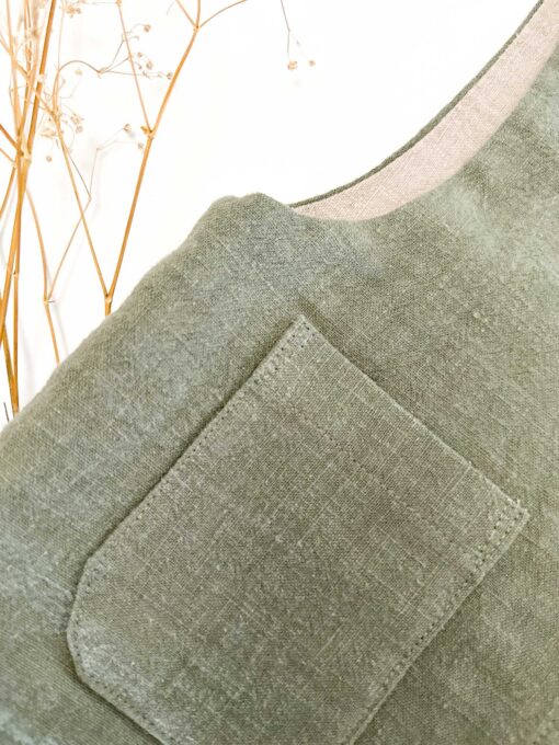 Sofortkauf: Leinen Weste in Olive & Sand Gr. 110/116 – Bild 3