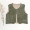 Sofortkauf: Leinen Weste in Olive & Sand Gr. 110/116
