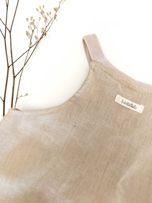 Sofortkauf: Leinen Jumper/ Romper in Sand, Gr. 98/104 – Bild 3