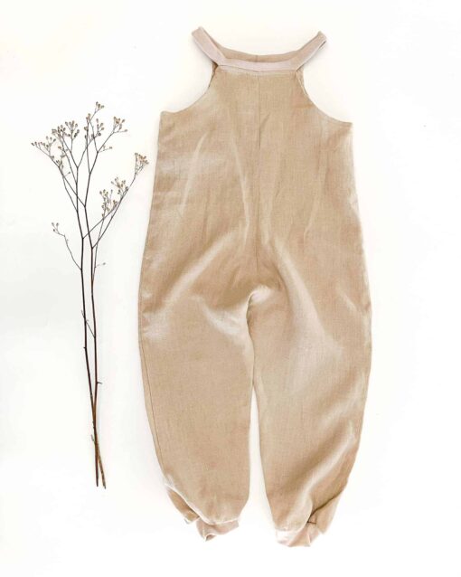 Sofortkauf: Leinen Jumper/ Romper in Sand, Gr. 98/104 – Bild 2