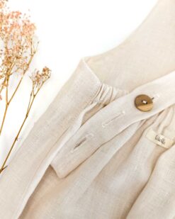 Alternative view of Sofortkauf: lange Leinen Latzhose/ Salopette in Wollweiß, Gr. 86/92