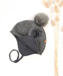 winter mütze kinder aus wollwalk mit bommel