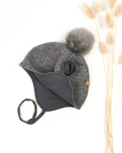 winter mütze kinder aus wollwalk mit bommel