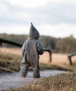 Bio Merino Overall Grauaus 100% Wollfleece für Kinder und Babys