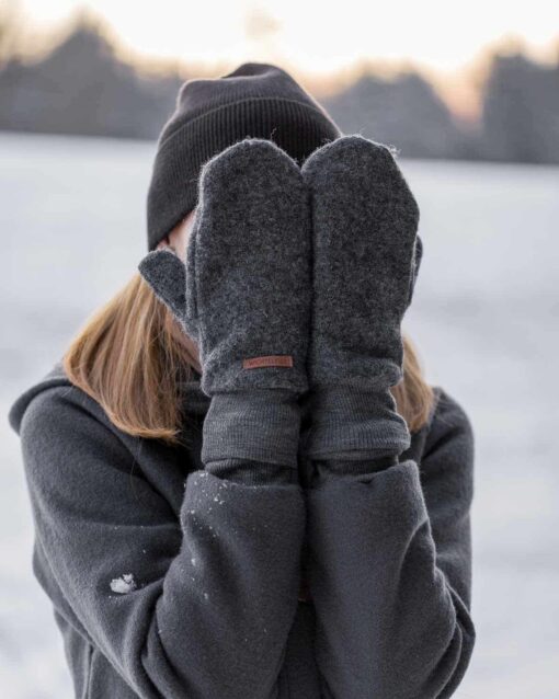 damen walkhandschuh Fäustling Handschuhe Wollwalk schhurwolle