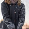 gefütterte Damen Walk Handschuhe aus Schurwolle