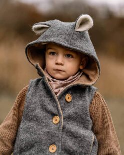 Walkweste Kinder Baby Gilet kids vest Wollwalk Schurwolle handmade in Germany