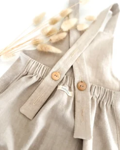 Alternative view of Sofortkauf: lange Leinen Latzhose/ Salopette in Sand, Gr. 98/104