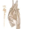 Sofortkauf: lange Leinen Latzhose/ Salopette in Sand, Gr. 98/104