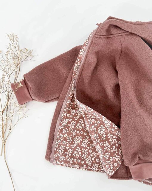 Wollwalk Walkjacke Kinder mit hochwertig verarbeitetem Reißverschluss und runden Taschen