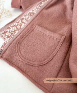 Wollwalk Walkjacke Kinder mit hochwertig verarbeitetem Reißverschluss und runden Taschen