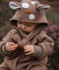 Wollwalk Anzug Reh Bambi Overall mit Reißverschluss