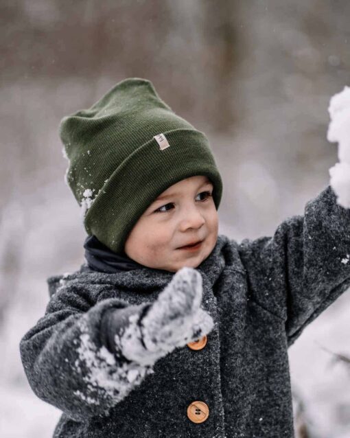 Sofortkauf: Merinowoll-Beanie für Kinder und Babys in Rauchblau – Bild 4