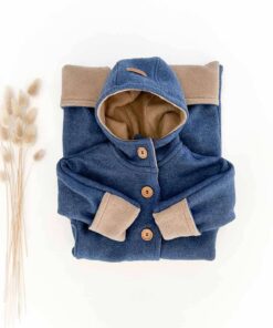 Walkoverall Baby mit Umschlägen mit Holzknöpfen oder Reißverschluss