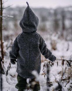 Winter Outdoor walkjacke Schurwolle Wichtelkjacke Kinder mit Zipfelkapuze Zwergenkapuze