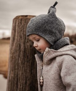 individuelles Kinder Wollwalk Outfit - Walkjacke mit Reißverschluss, Walkmütze, Walkloop, Walkhandschuhe