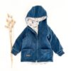 Sofortkauf: Walkjacke Rauchblau mit Reißverschluss und Wollbündchen, Gr. 92/98