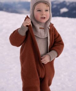 Kinder Baby Walkoverall Wollwalk Anzug aus Bio Merino Wolljersey und temperaturausgleichender Schurwolle