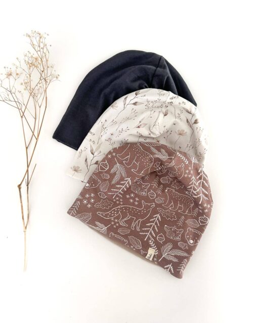 Beanie oder wendebeanie aus bio Baumwolljersey für kinder und babys