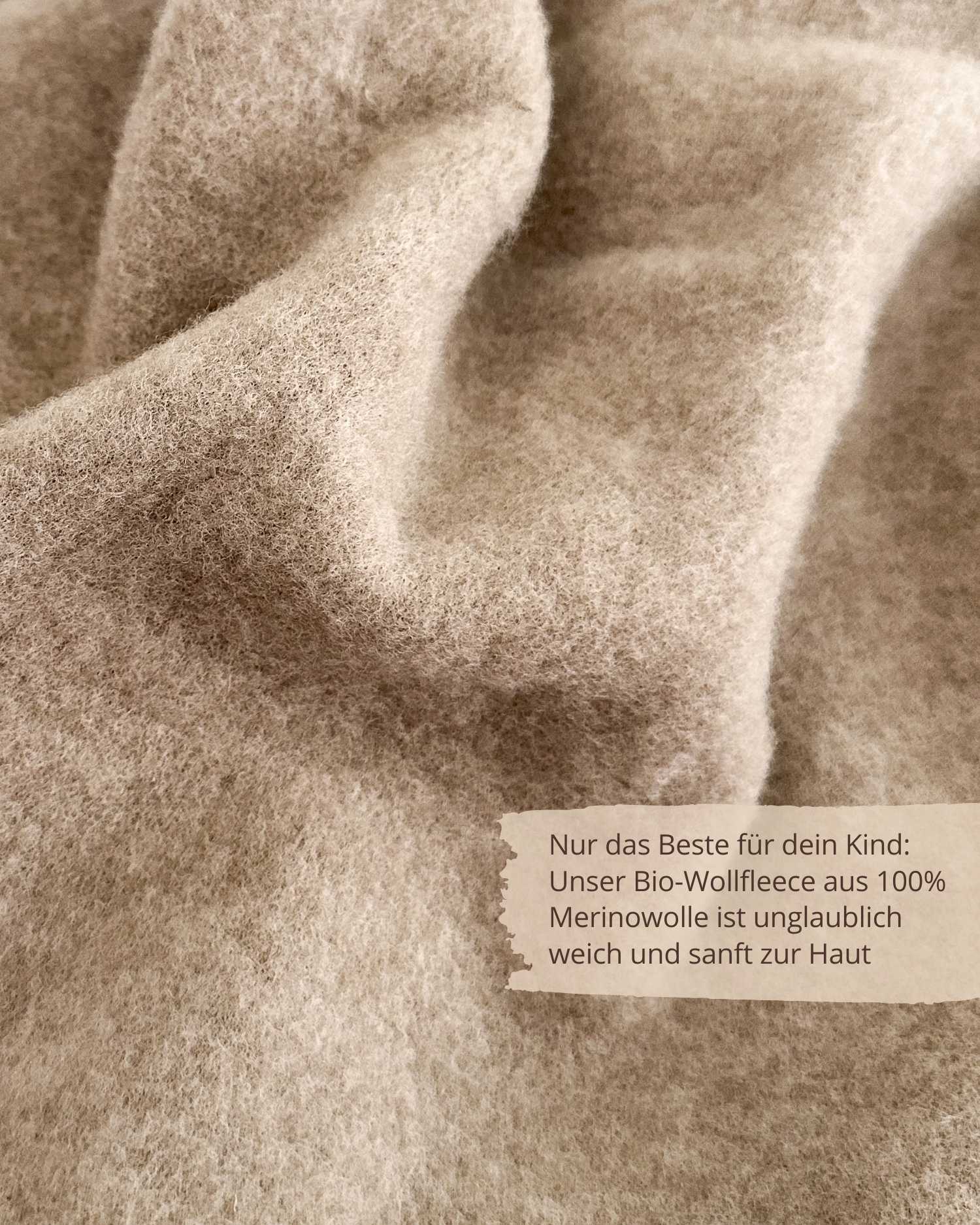 100% Bio Merino Wollfleece Beige Braun