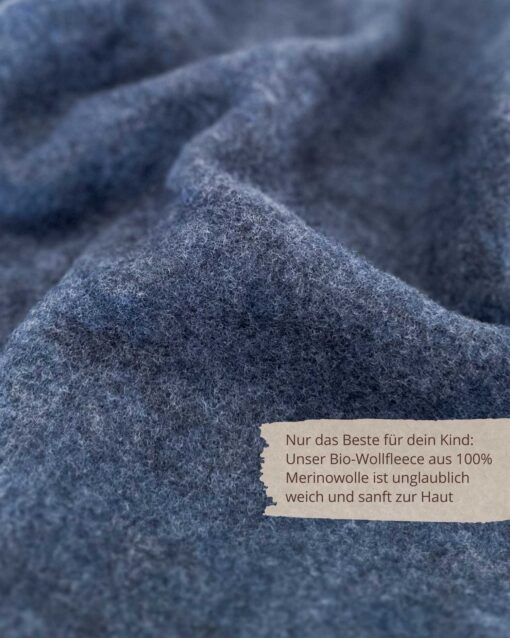 100% Bio Merino Wollfleece Atlantik Blau Dunkelblau