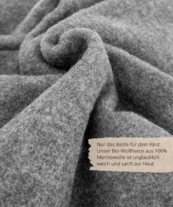 100% Bio Merino Wollfleece Schiefer Grau
