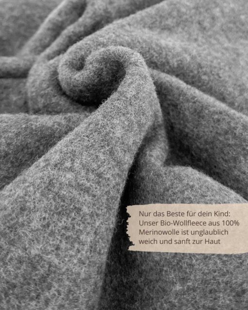 100% Bio Merino Wollfleece Schiefer Grau