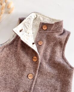 Alternative view of Sofortkauf: Walkweste mit Holzknöpfen in Schlamm mit Zarte Gräser, Gr. 152/158