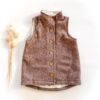 Sofortkauf: Walkweste mit Holzknöpfen in Schlamm mit Zarte Gräser, Gr. 152/158