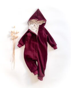 Sofortkauf: Merinowalk Overall in Beere/Norwegian Flowers, Gr. 92/98