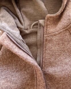 Alternative view of Sofortkauf: Walkoverall mit Reißverschluss in Schlamm mit Wolljersey-Futter und Rehapplikation, Gr. 92/98