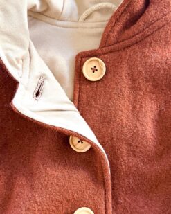 Alternative view of Sofortkauf: Walkoverall in Rost/Sand Uni mit Umschlagbündchen und Holzknöpfen, Gr. 68/74