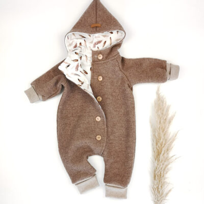 Wollwalk Overall mit Holzknöpfen